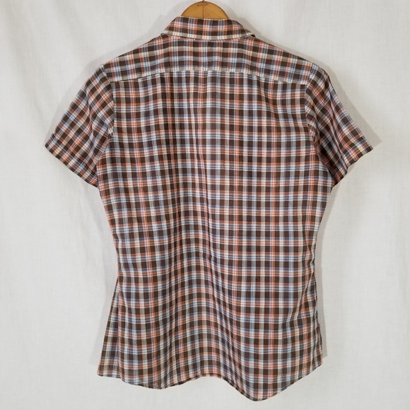 Thin & airy button up boys plaid shirt size 11 - Picture 3 of 3